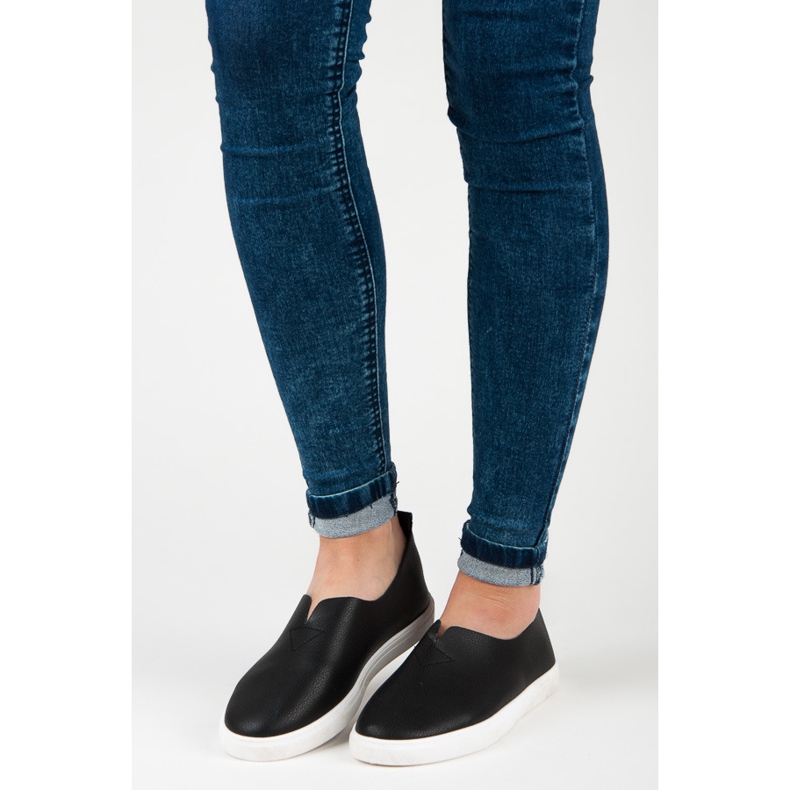 Černé nazouvací tenisky černý 1