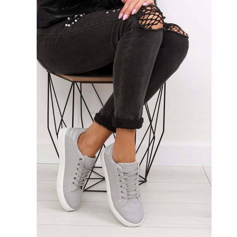 Šedé Dámské šedé tenisky SU09p Šedé šedá 1
