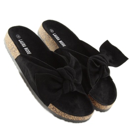 Černé korkové pantofle LS-90 černé černá 1