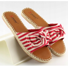Červené espadrilky pantofle LL-133P Červené červený 1