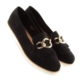 Černé Dámské černé mokasíny G237 černé černá 1