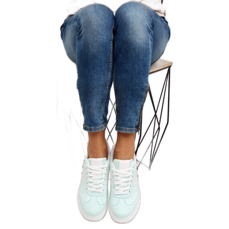 Pastelově mátově zelené dámské tenisky zelená 1