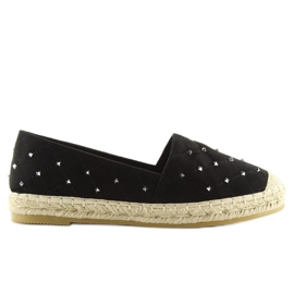 Černé espadrilky s cvočky 5481 černé černý 2