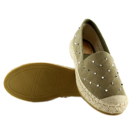 Zelené espadrilky s cvočky 5481 Zelené zelený 1