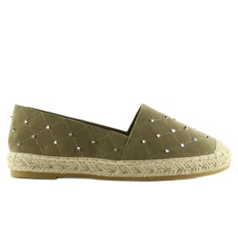 Zelené espadrilky s cvočky 5481 Zelené zelená 2