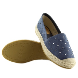 Espadrilky s tmavě modrými 5481 modrými cvočky námořnická modrá 1