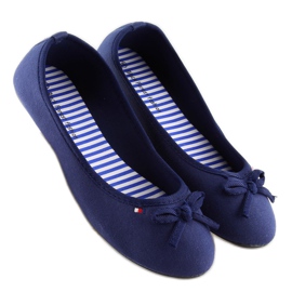 Dámské tmavě modré baleríny T141 navy námořnická modř 2