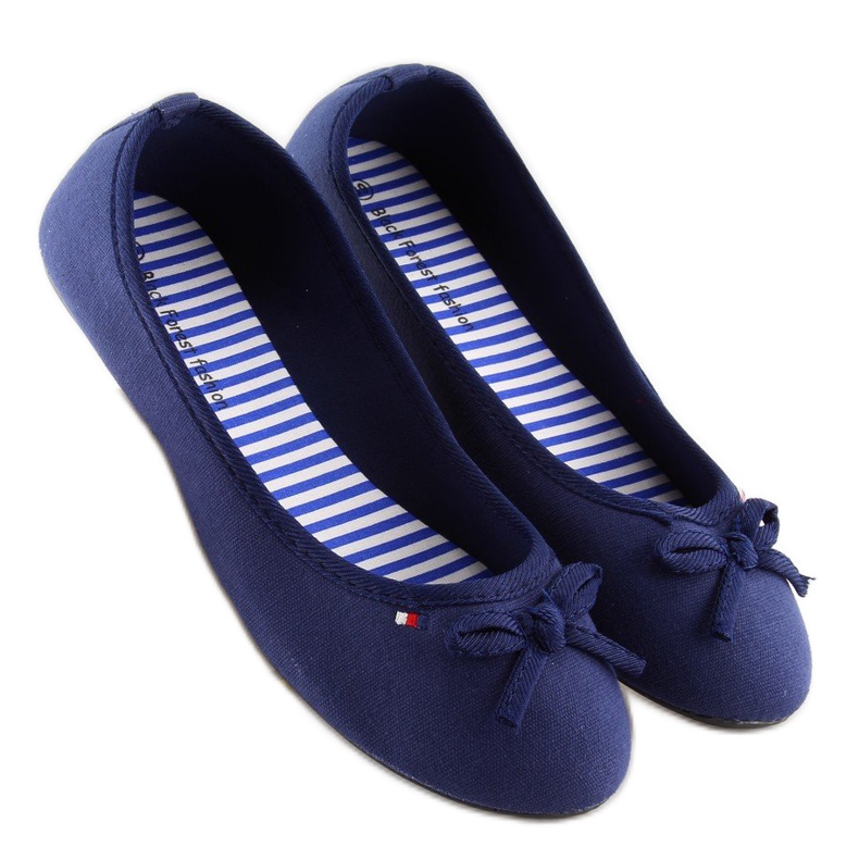 Dámské tmavě modré baleríny T141 navy námořnická modř 2