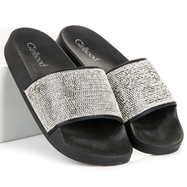 Girlhood Černé pantofle s krystaly černá 1