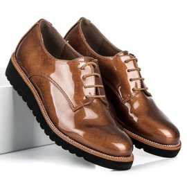 Kylie Lakované brogues hnědý 5