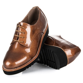 Kylie Lakované brogues hnědý 4