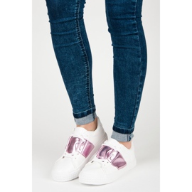 Bílé módní tenisky bílý fialová 1