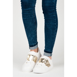 Bílé sportovní módní tenisky bílý žlutá 1 Bílé sportovní módní tenisky bílý žlutá 1