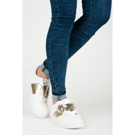 Bílé sportovní módní tenisky bílý žlutá 2 Bílé sportovní módní tenisky bílý žlutá 2