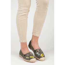 Bestelle Jarní espadrilky s nášivkami zelená 1