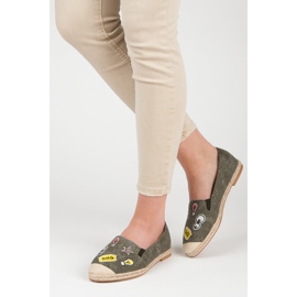 Bestelle Jarní espadrilky s nášivkami zelená 2