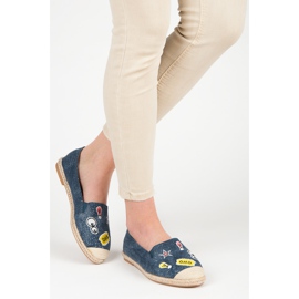 Bestelle Jarní espadrilky s nášivkami modrý 2