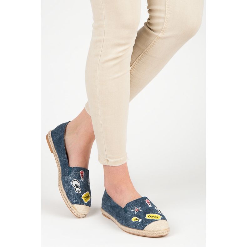 Bestelle Jarní espadrilky s nášivkami modrý 2 Bestelle Jarní espadrilky s nášivkami modrý 2