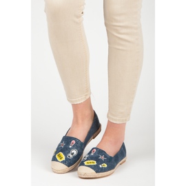 Bestelle Jarní espadrilky s nášivkami modrý 1