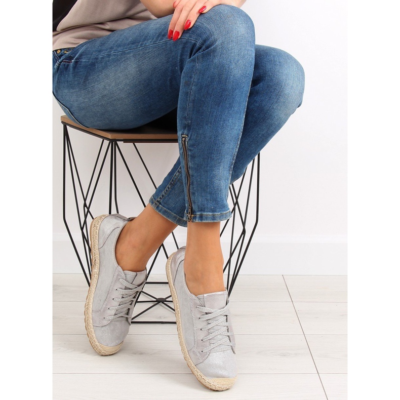 Šedé espadrilky tenisky BB02P Grey šedá 1