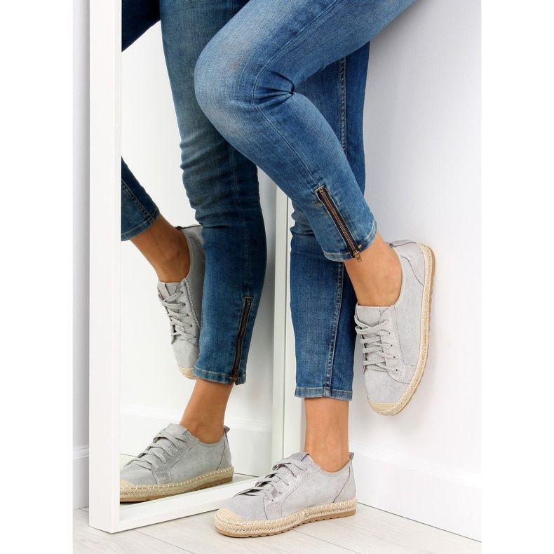 Šedé espadrilky tenisky BB02P Grey šedá 2