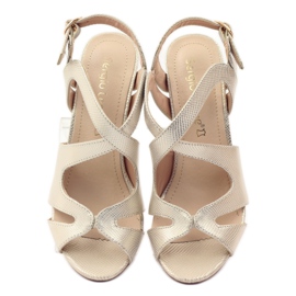 Zlaté gladiátorské sandály Sergio Leone 813 žlutá hnědý 4