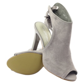 Sergio Leone 1493 vázané semišové sandály šedá 3