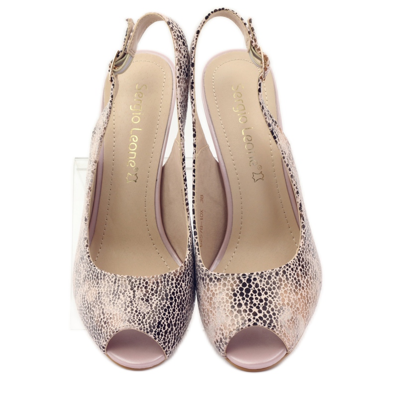 Sandály na postu Sergio Leone 578 hnědý růžový 4