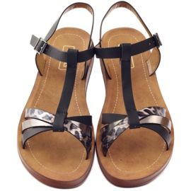 Filippo Dámské sandály leopard 103 černé černý šedá 4