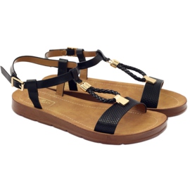 Filippo Černé dámské sandály 104 černá žlutá 3