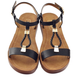 Filippo Černé dámské sandály 104 černá žlutá 4