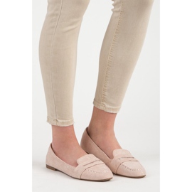 Small Swan Semišové mokasíny s třpytkami růžový 1