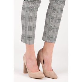 Ideal Shoes Elegantní lodičky na sloupku hnědý 2