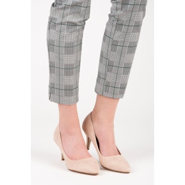 Semišové lodičky na vysokém podpatku hnědý 1