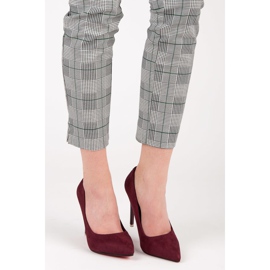 Kaštanové vysoké podpatky červené 1