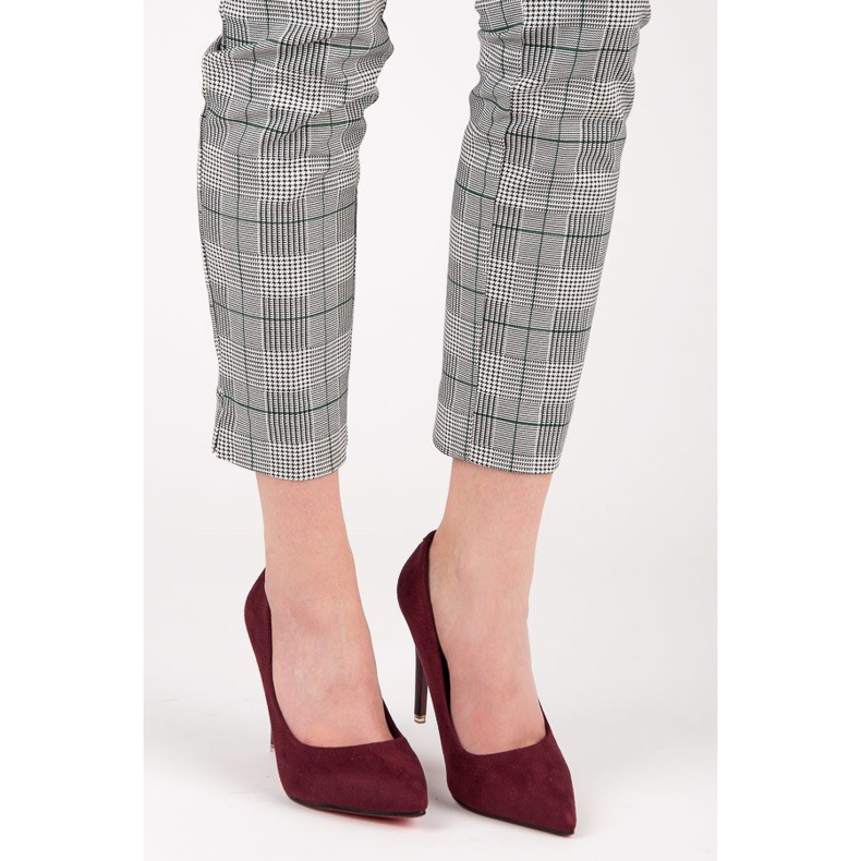 Kaštanové vysoké podpatky červené 1