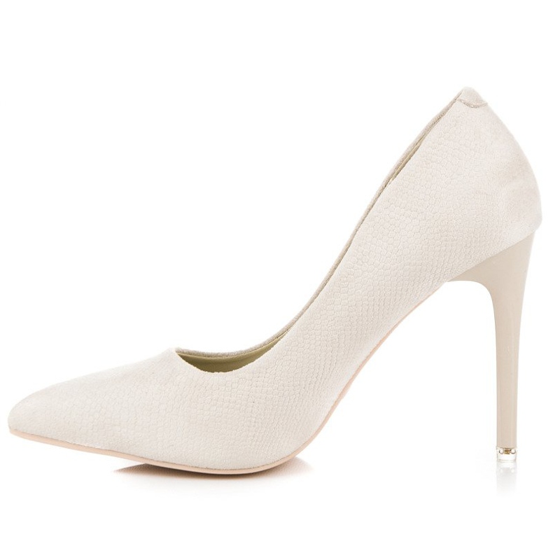 Krémové vysoké podpatky hnědý 1