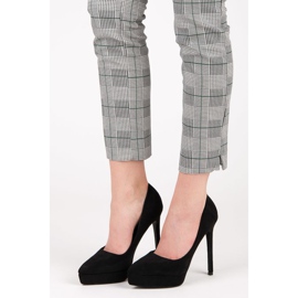 Bestelle Semišové podpatky na platformě černý 1