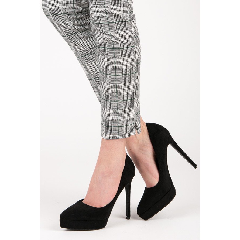 Bestelle Semišové podpatky na platformě černý 2