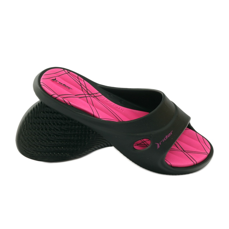 Rider 82214 gelové bazénové pantofle černé černý růžový 3