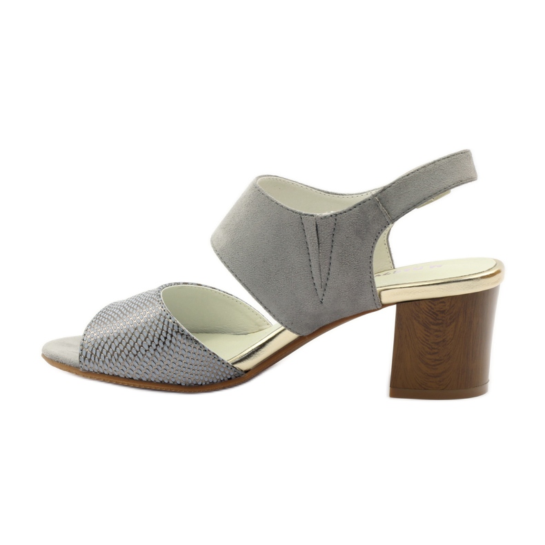 M.Daszyński Kožené sandály Daszyński šedé šedá 2