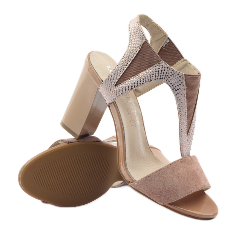 M.Daszyński Kožené sandály Daszyński růžové růžový 3