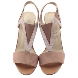 M.Daszyński Kožené sandály Daszyński růžové růžový 4