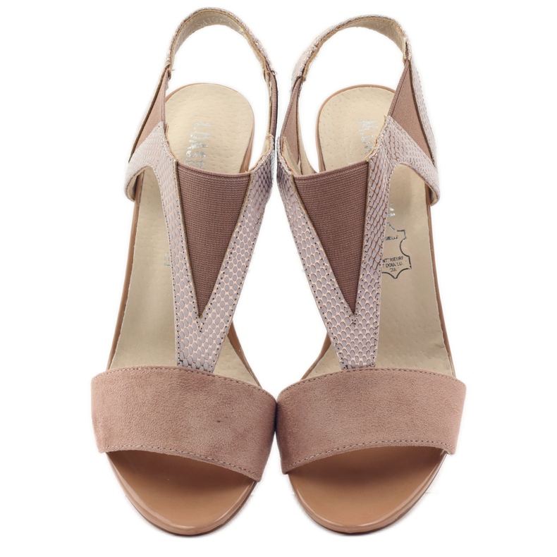 M.Daszyński Kožené sandály Daszyński růžové růžový 4