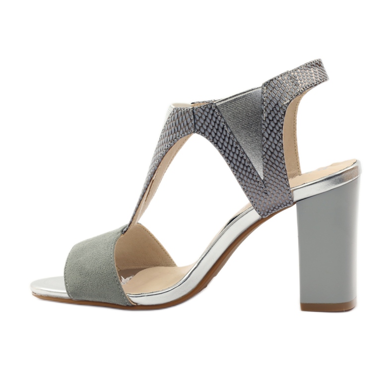 M.Daszyński Kožené sandály Daszyński šedé šedá 2