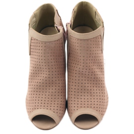 M.Daszyński Prolamované boty s koženou vložkou Daszyński růžový 4