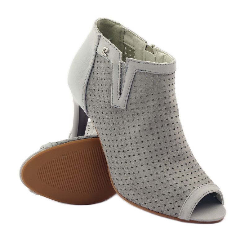 M.Daszyński Prolamované boty s koženou vložkou Daszyński šedá 3 M.Daszyński Prolamované boty s koženou vložkou Daszyński šedá 3