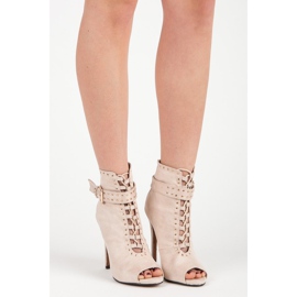 Seastar Semišové kotníkové boty s otevřenou špičkou béžový 1