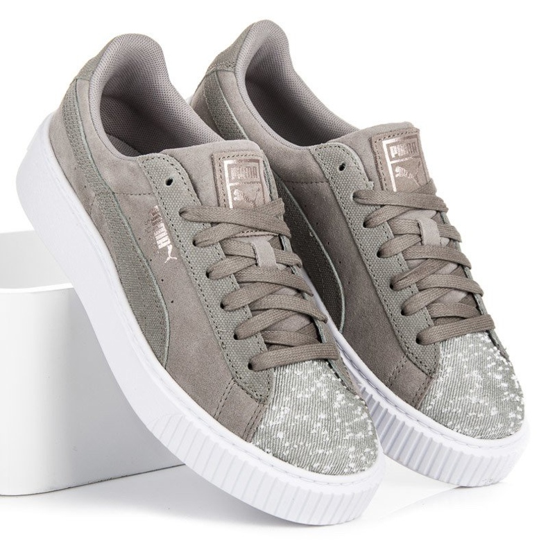 Puma Suede Platform Peblle WN`S šedá 1