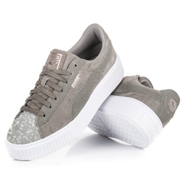 Puma Suede Platform Peblle WN`S šedá 2